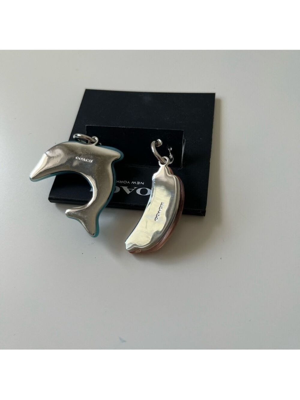 Rare Collectable 🌭🐬 Coach Hotdog Dolphin Mismatch Earrings - Picture 6 of 6